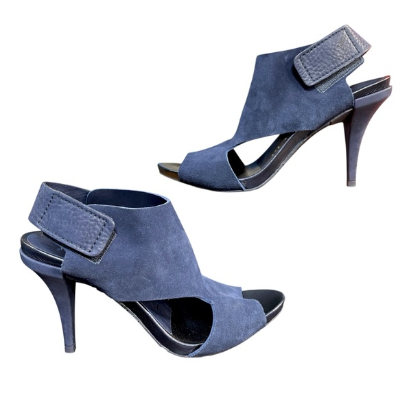 Pedro Garcia Yimina Blue Suede Cutout Slingback High Heel Sandals 38 - Picture 2 of 15